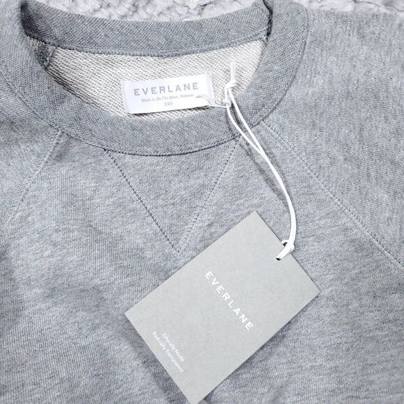 Everlane Unisex French Terry Crew Sweatshirt Gray Size XXS Sweater Oversized - Picture 5 of 10